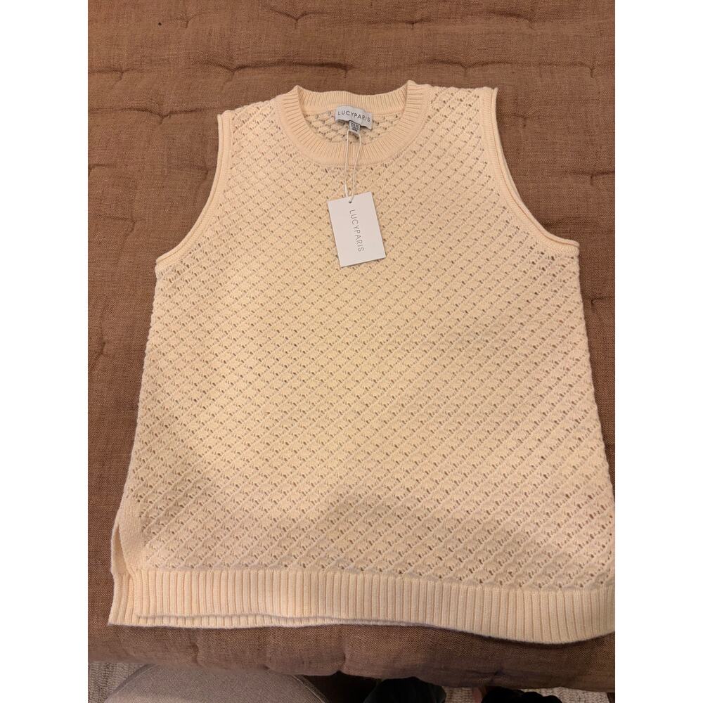NWT Lucy Paris open knit vest size M NWT
